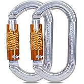 SOB Auto Locking Climbing Carabiner Clips,Heavy Duty Asymmetrical Carabiner Connector Used for Rappelling Gear Rescue Outdoor Projects Dog Leash