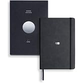 Novium Leatherette A5 Hardcover Notebook - Sleek Inspirational Journal with Acid-free Grid Sheets, Professional and Productivity Enhancing to Achieve Goals
