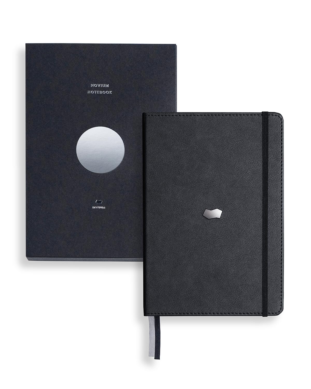 Novium Leatherette A5 Hardcover Notebook - Sleek Inspirational Journal with Acid-free Grid Sheets, Professional and Productivity Enhancing to Achieve Goals
