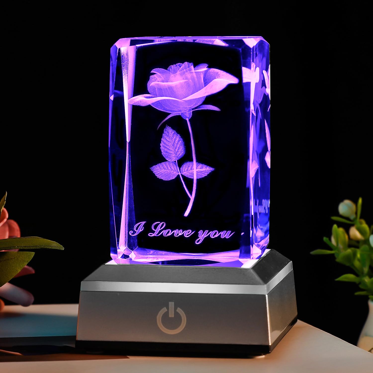 Photo 1 of BAHUJIDA 3D Rose Crystal with LED Color Lamp, Mothers Day Gift?Birthday Present for Girlfriend, Wife, Mother, Friendship and Love Commemorate Unique Anniversary Rose