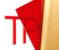 Cast Acrylic Sheet - .118" Thick, TP Red, 12" x