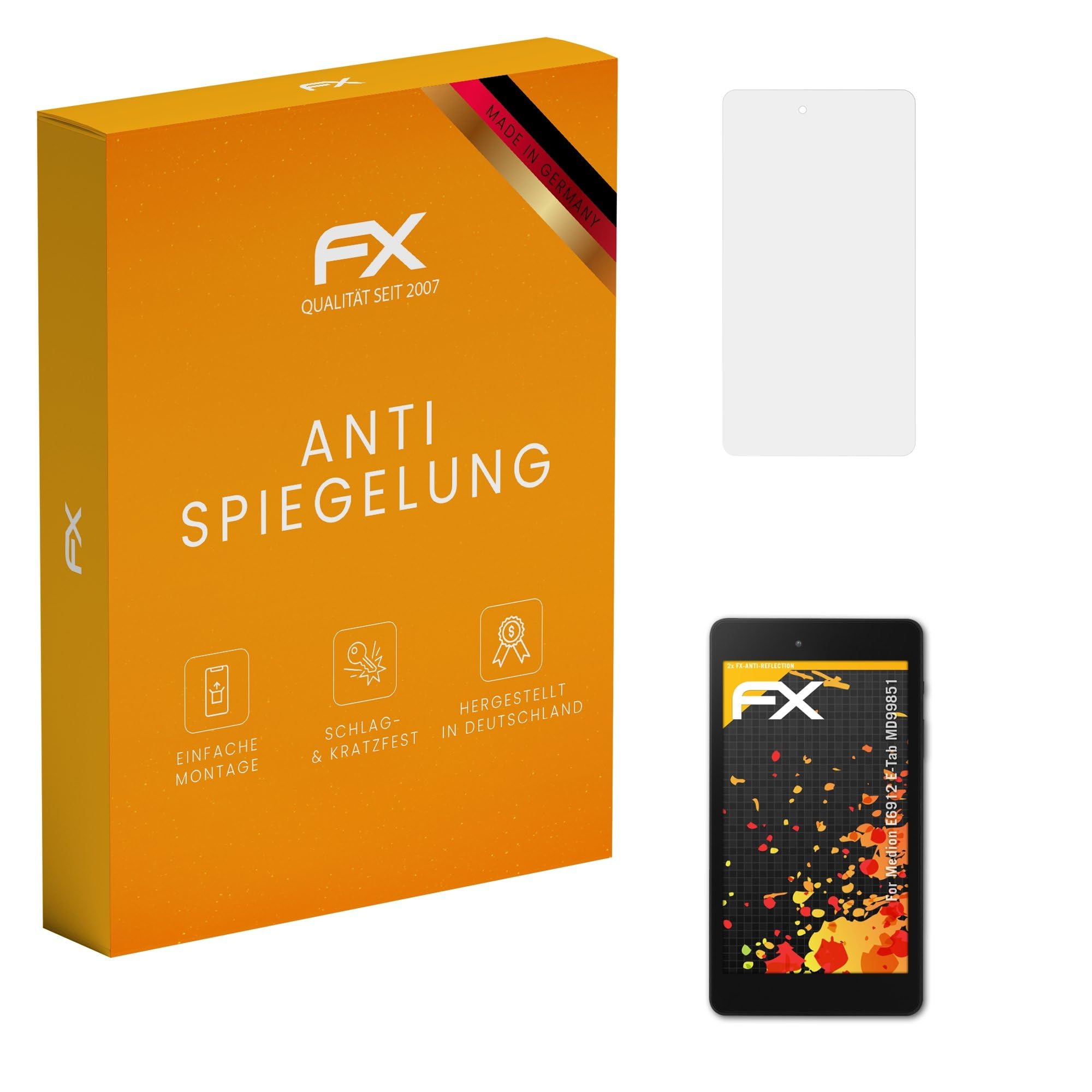 atFoliX Screen Protector compatible with Medion E6912 E-Tab MD99851 Screen Protection Film, anti-reflective and shock-absorbing FX Protector Film (2X)
