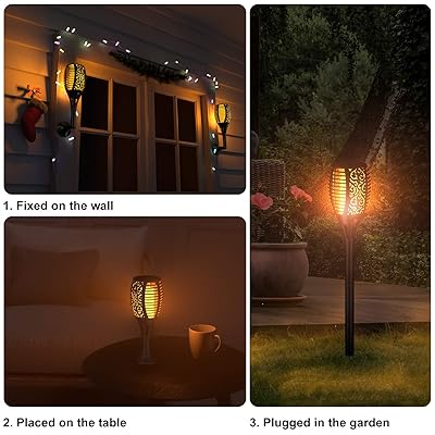 Buy Ruyilam Solar Garden Lights Outdoor 4 Pack Waterproof Solar Flickering Dancing Flame Pathway Lights Dusk To Dawn Auto On Off For Garden Patio Deck Yard Driveway Pathway Online In Turkey B08c51xwvg