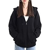 MAJECLO Oversized Women's Zip Up Hoodie Lightweight Soft Baggy Drop Shoulder Sweatshirt Jacket