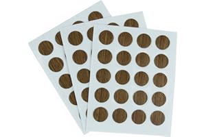 FD FURNDIY Furndiy 0.59" / 15mm 120 Pcs Walnut Self-Adhesive Screw Cover Caps - Screw Hiding - Screw Hole Cover Caps - Nail Cover - Screw Hole Stickers - Based in USA (Walnut, 19/32")