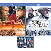 Civil War Blu Ray Double Feature Gettysburg and Gods &amp; Generals Includes Glossy Print Civil War Fact Card