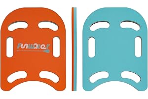 FunWater Swim Kickboard, 14"/18" Swim Training kickboard with Non-Slip Edges and 6 Integrated Hole Handles, Lightweight EVA B