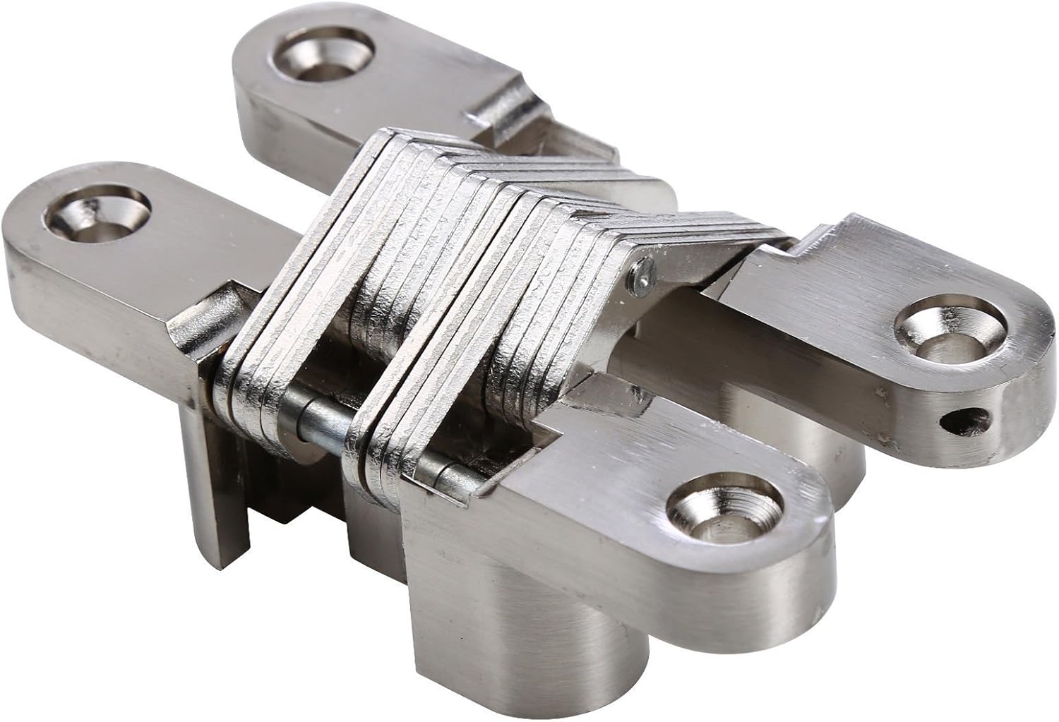 UHPPOTE Polished Invisible Hidden Conceal Mounted Door Blind Cross Hinge 180 Degree (Pack of 1 Pair), 96 - Image 4