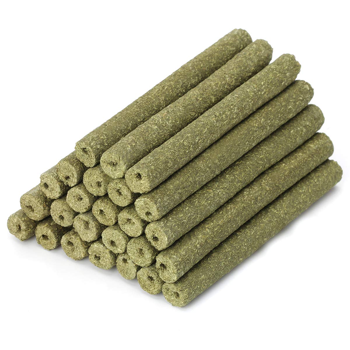 25 PCS Natural Timothy Hay Sticks Chinchilla Chew, Timothy Grass Chew Sticks for Chinchilla Guinea Pig Hamster Rabbit Gerbil Parrot Bunny and Other Small Animals