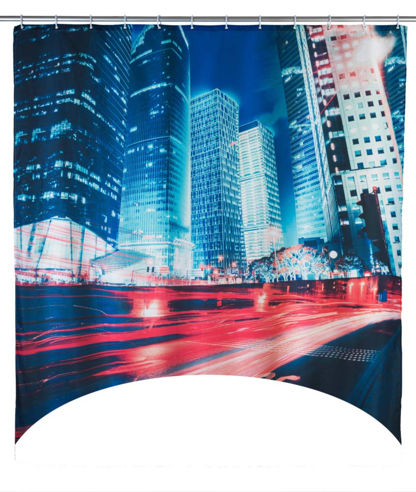 WENKO "Downtown Shower Curtain, Multi-Coloured, 180 x 200 x 1 cm