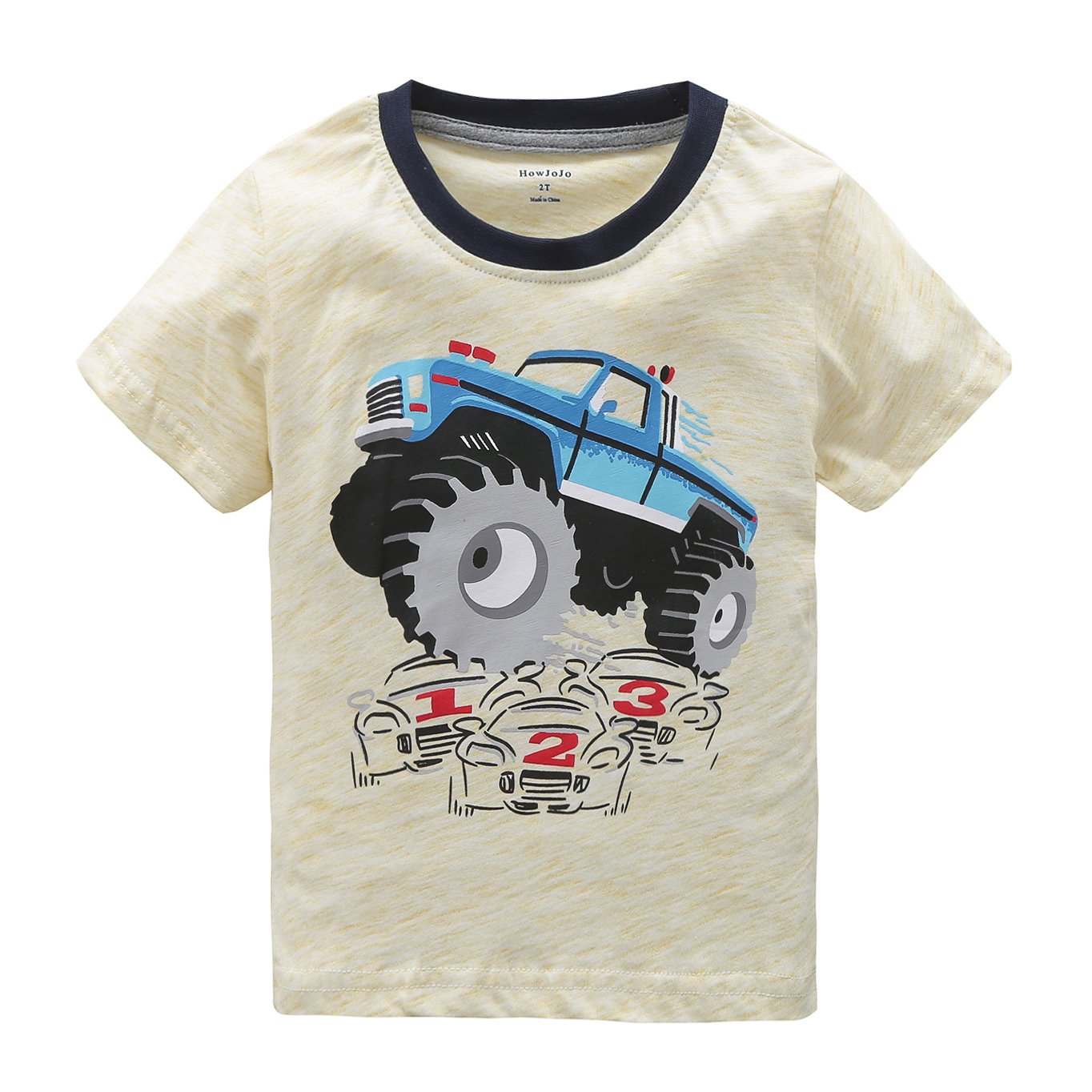 Boys Long Sleeve Cotton T Shirts Monster Truck Shirt Graphic