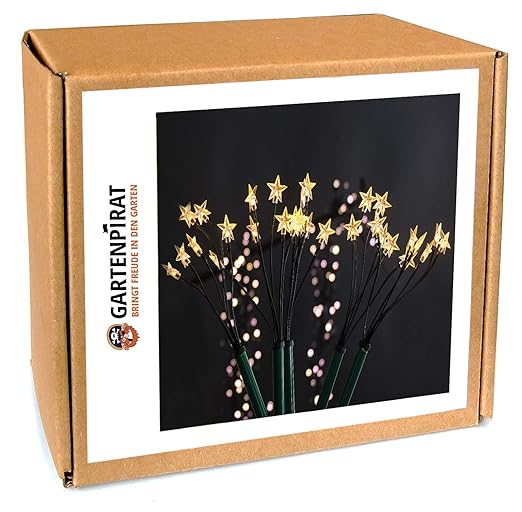 Sternenstäbe Set mit 5 LED-Leuchtstäbe für Außen Garten Weihnachten von Gartenpirat®