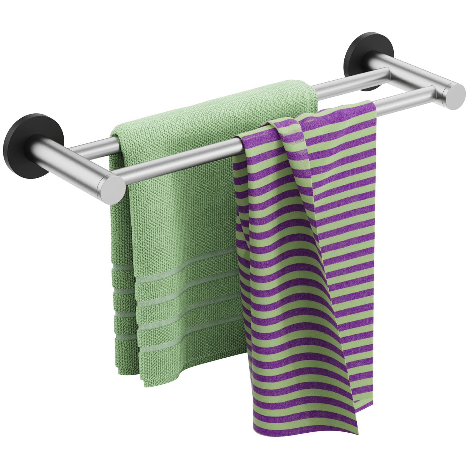 ULIBERMAGNET Magnetic Double Towel Bar, Adjustable Silver Heavy Duty Towel Holder, 22LB Capacity Non-Slip Magnetic Dishcloth Rod Rack for Refrigerator, Dishwasher, Laundry, RV, Kitchen