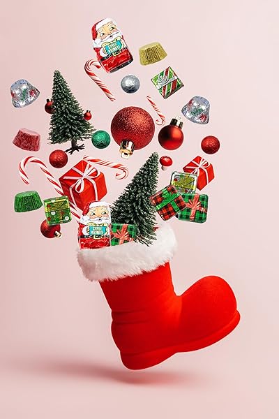FRUIDLES CHRISTMAS MILK CHOCOLATE HOLIDAY VARIETY PACK PARTY BAG FILLERS, INDIVIDUALLY WRAPPED FOILS, KOSHER (HALF-POUND)
