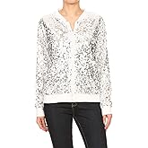 Anna-Kaci Womens Sequin Jacket Bomber Coat 1989 Slitter Outfit For Concert Party
