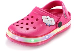 VIYEAR Kids Boys Girls LED Clogs Cute Lightweight Summer Slippers Garden Beach Sandals