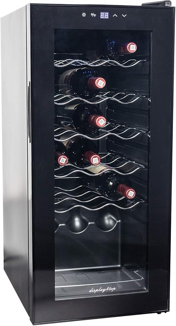 Display4top Wine Cooler, 18 Bottles Wine Fridge, temperature zones 518