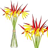 Giegxin 10 Pieces Bird of Paradise Artificial Plant 22 Inch Hawaiian Tropical Flowers Faux Flowers Bouquet Large Elegant Green Plant for Home Garden Decoration Office Wedding Decor Supplies (Yellow)