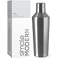 Simple Modern Cocktail Shaker Set with Jigger Lid | Stainless Steel Boston Shaker Insulated Martini Mixer for Mocktails | Gifts for Men Women Him Her | Classic Collection | 20oz | Simple Stainless