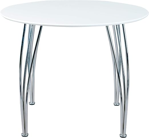 Inter Link Esstisch Kuchentisch Esszimmertisch Tisch Rund Mdf Weiss Matt Amazon De Kuche Haushalt