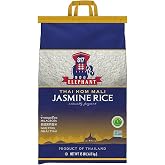 817 Elephant Thai Hom Mali Jasmine Rice - 15 lb Bag | Authentic White Rice - Great for Thai Recipes, Curries &amp; Pilafs - Cook in Microwave or on Stove Top