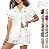 WJing Yi Jia Womens 3Pcs Floral Pajamas Sets Silk