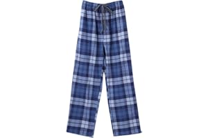 MILEYMARLA Boy's 100% Cotton Flannel Pajama Lounge Sleep Pants Plaid PJ Bottoms Pockets