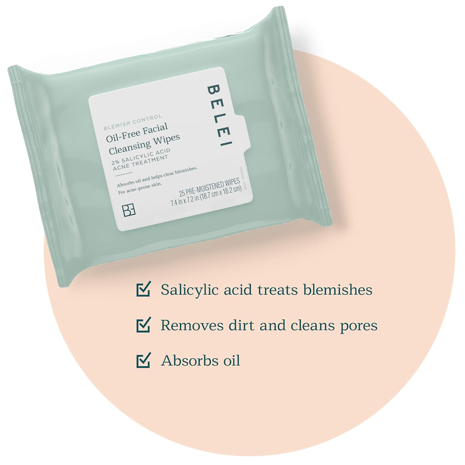 Belei Blemish Control OilFree Facial Cleansing Wipes, 2 Salicylic Acid Acne eBay