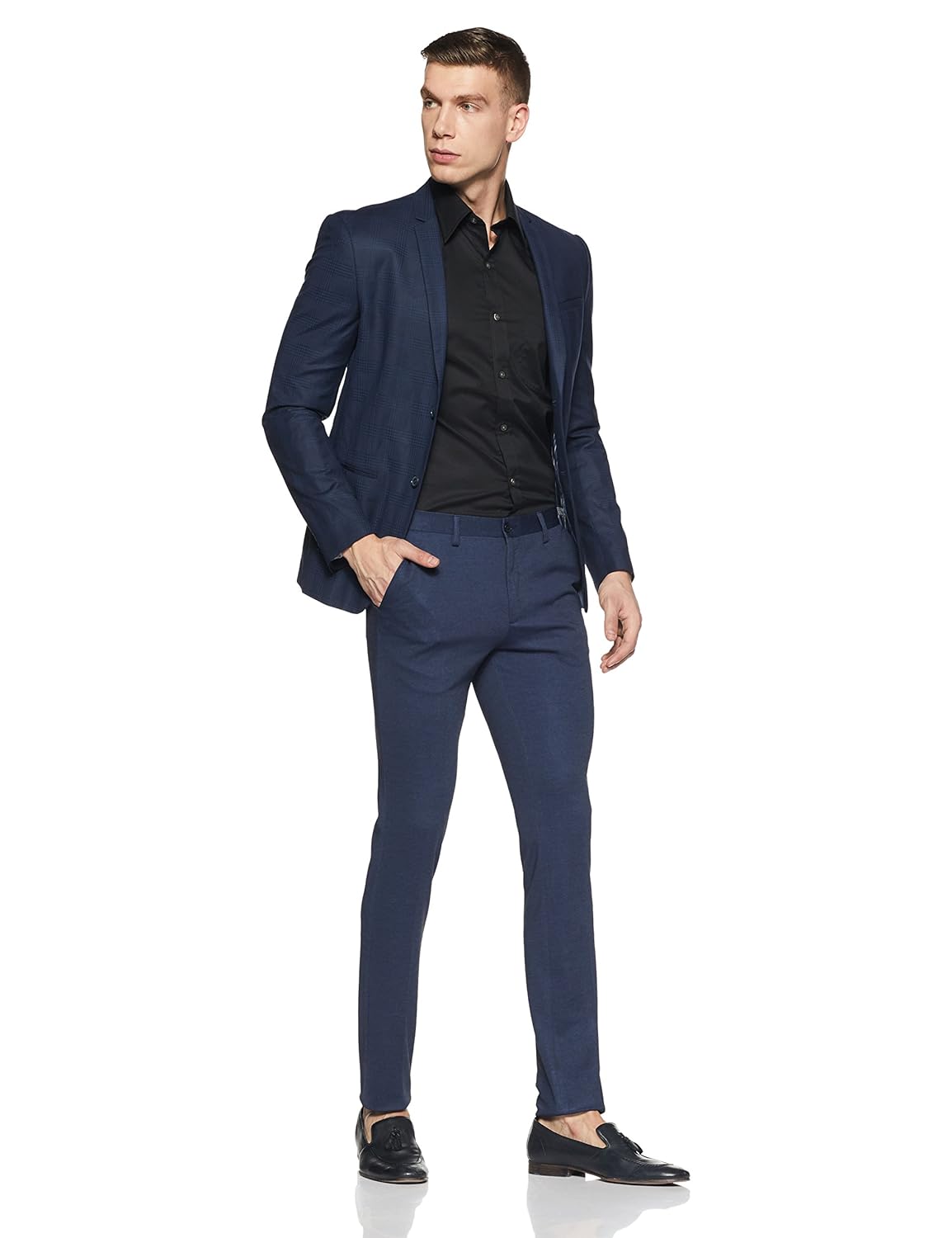 arrow new york men's pleat-front poly viscose formal trousers