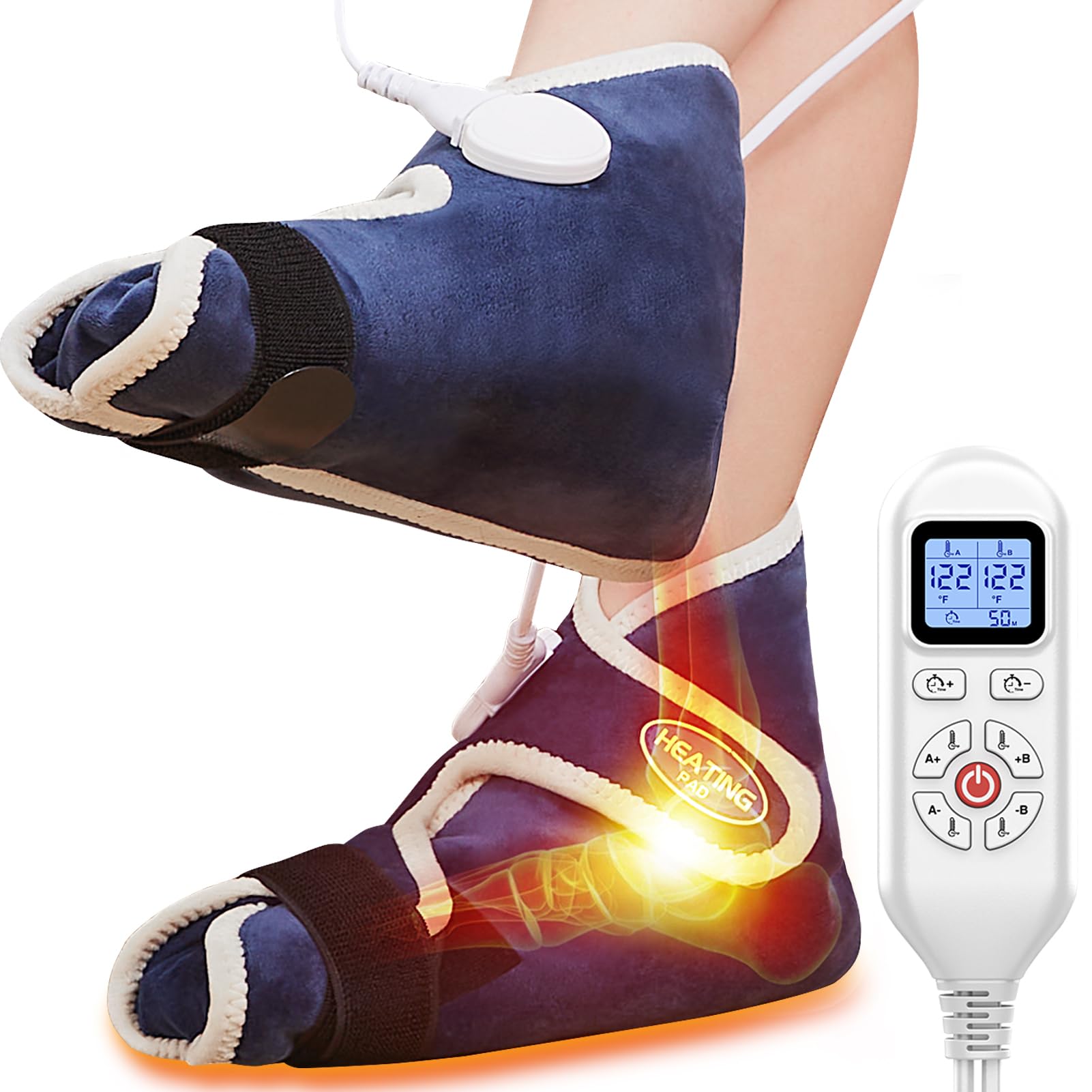 Photo 1 of CAMECO 1 Pair Foot Heating Pad for Feet Neuropathy, Heated Foot Warmers for Women Men, Under Desk Plug in Foot Heat Therapy Pad for Feet & Ankles Plantar Fasciitis Pain Relief, 86-158? Temperature