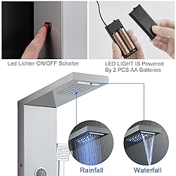 TSIBOMU 5 in 1 Shower Panel Tower System with LED