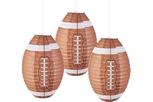 Football Paper Lanterns, Football Birthday Party Decorations,Football Party favors for Outdoor Backyard Sports Game Prizes Football Game Day Easy Joy 3 PCS 12''