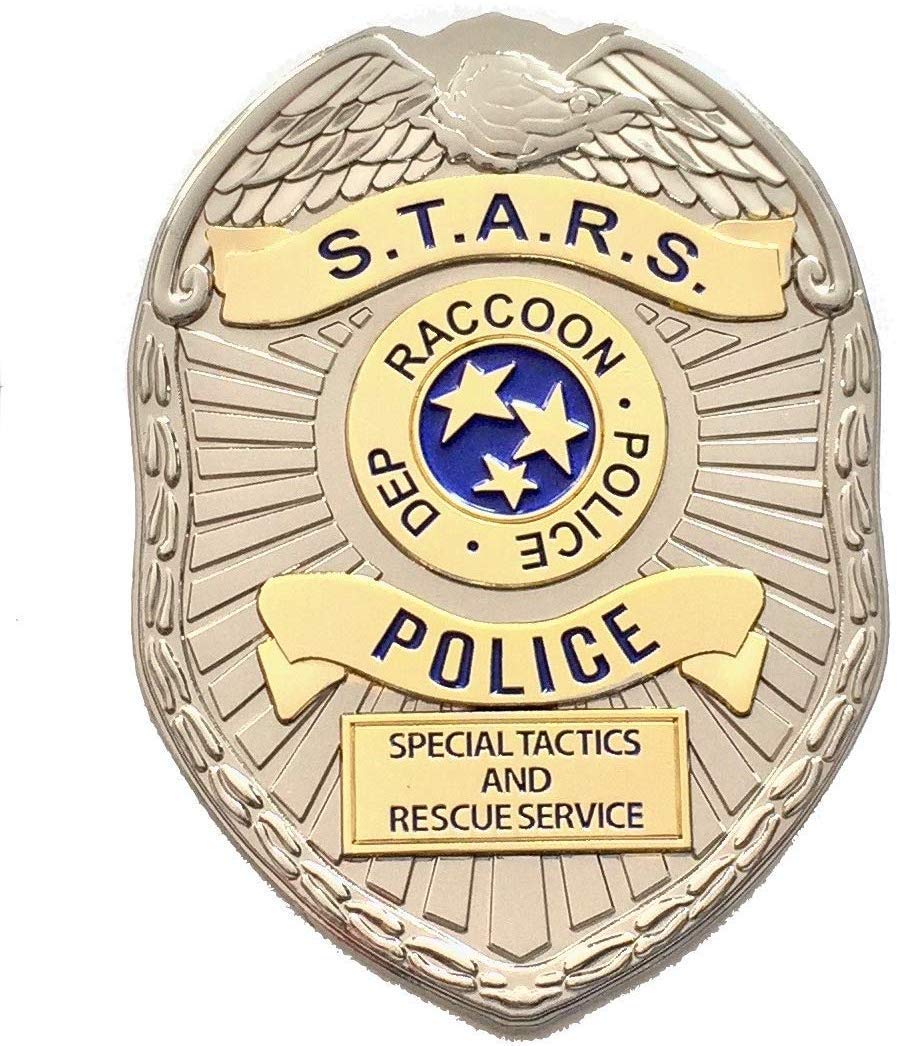 Super6props Raccoon City S.T.A.R.S. Metal Costume/Cosplay R.P.D. Badge with Vertical Pin fixture (75mm x 55mm)