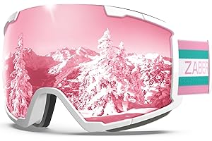 ZABERT OTG Over Glasses Ski Goggles,Snow Snowboard Goggles,Adult Men Women Youth,Anti-fog 100% UV Protection Stylish Comfy