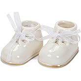 Midwest-CBK Baby Booties Ornament, Porcelain, White,Christmas