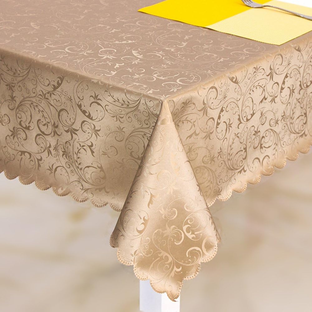 Waterproof Tablecloth Rectangle Oil-proof Coffee table cover Round Floral European Table cloth Rectangle For hotel Restaurant -E 130x190cm(51x75inch)