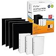 Flintar HPA300 H13 HEPA Replacement Filter A/R Combo Pack, Compatible with Honeywell Air Purifier HPA300 Series, (3) H13 True HEPA Filter R + (4) Pre-Cut Activated Carbon Pre-Filter A