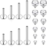 Leiainely Lip Medusa Monroe Ashley Labret Studs Ring Piercing Jewelry 16g 6/8/10/12mm Long Bar Cartilage Tragus Helix Conch Earrings Surgical Steel Piercing for Women Men