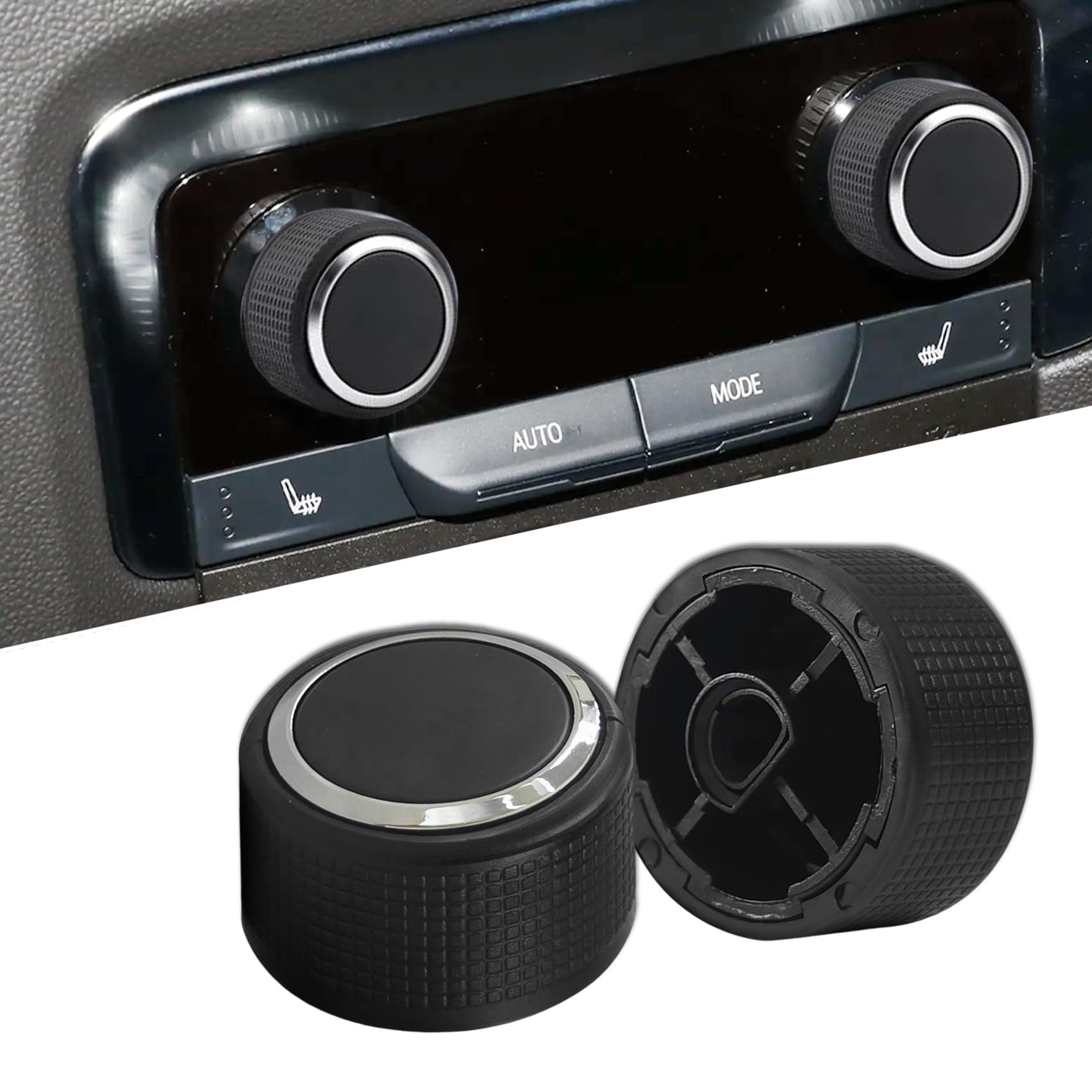 Photo 1 of Lyxheth 2PCS Rear Audio Control Knob Dial Tuner, Radio Knobs Replacement, Plastic Insert Audio Volume Adjustment Knob Cover Kit, Car Accessories for 07-13 Chevy GMC Buick, Replace OEM#22912547