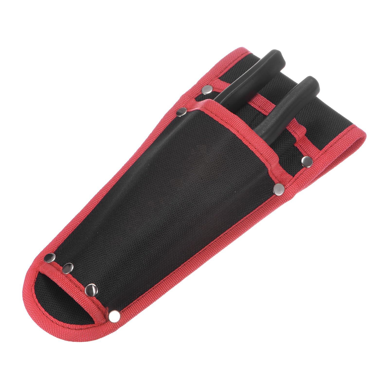M METERXITY Garden Pruner Sheath, Non-Slip Canvas Pruning Shears Sheath Plier Holder for Belt, Garden Scissors Case for Hand Pruner/Garden Shears/Clippers [Red-Black]