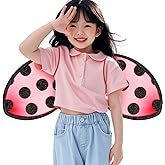 CONGARTENO Ladybug Boys and Girls Costume Foldable Wings Ladybug Wings Tutu for Girls Stage Props