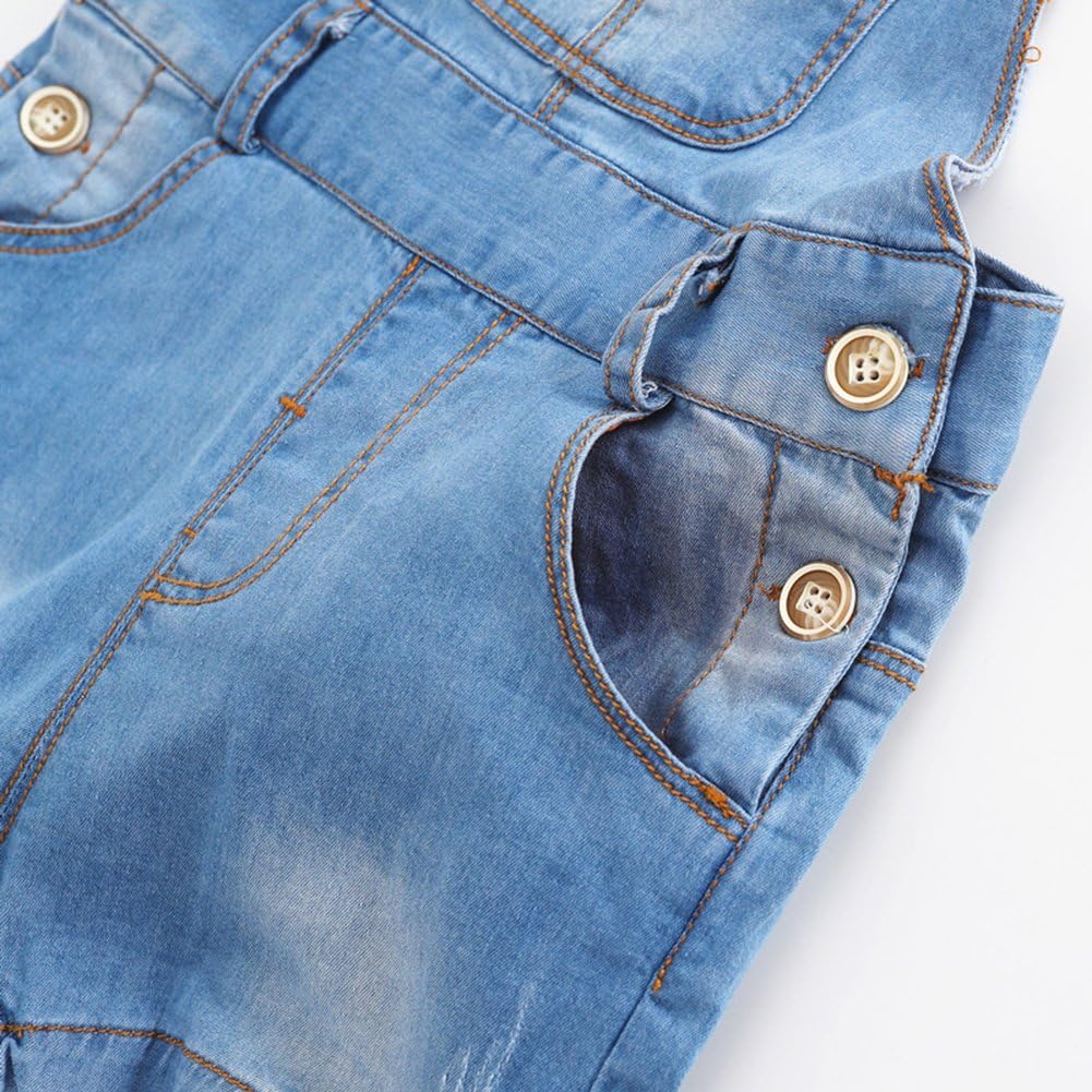 Kidscool Baby & Toddler Girls/Boys Big Bibs Ripped Hole Summer Jeans Shortalls: Clothing