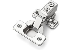 Ravinte 10 Pack 5 Pairs Short Arm Kitchen Cabinet Hinges for 1/2 Inch Overlay Cabinet, Brushed Nickel 105 Degree Opening Angle Hinges, Soft Close Concealed with Mounting Screws for Face Frame Door