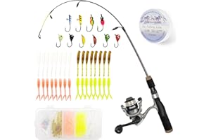 Aventik Ultralight Ice Fishing Rod and Reel Combo 26/28/30/32 inch Medium Light Fast Action Multi-Species Spinning Ice Fishin