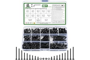 YOUYIDUN M3 Hex Socket Head Cap Screws Bolts and Nuts and Washers Assortment Kit, 801 Pcs Metric Allen Hex Socket Head Cap Screws Bolts, 12.9 Grade Alloy Steel, Fully Threaded, Black Oxide Finish