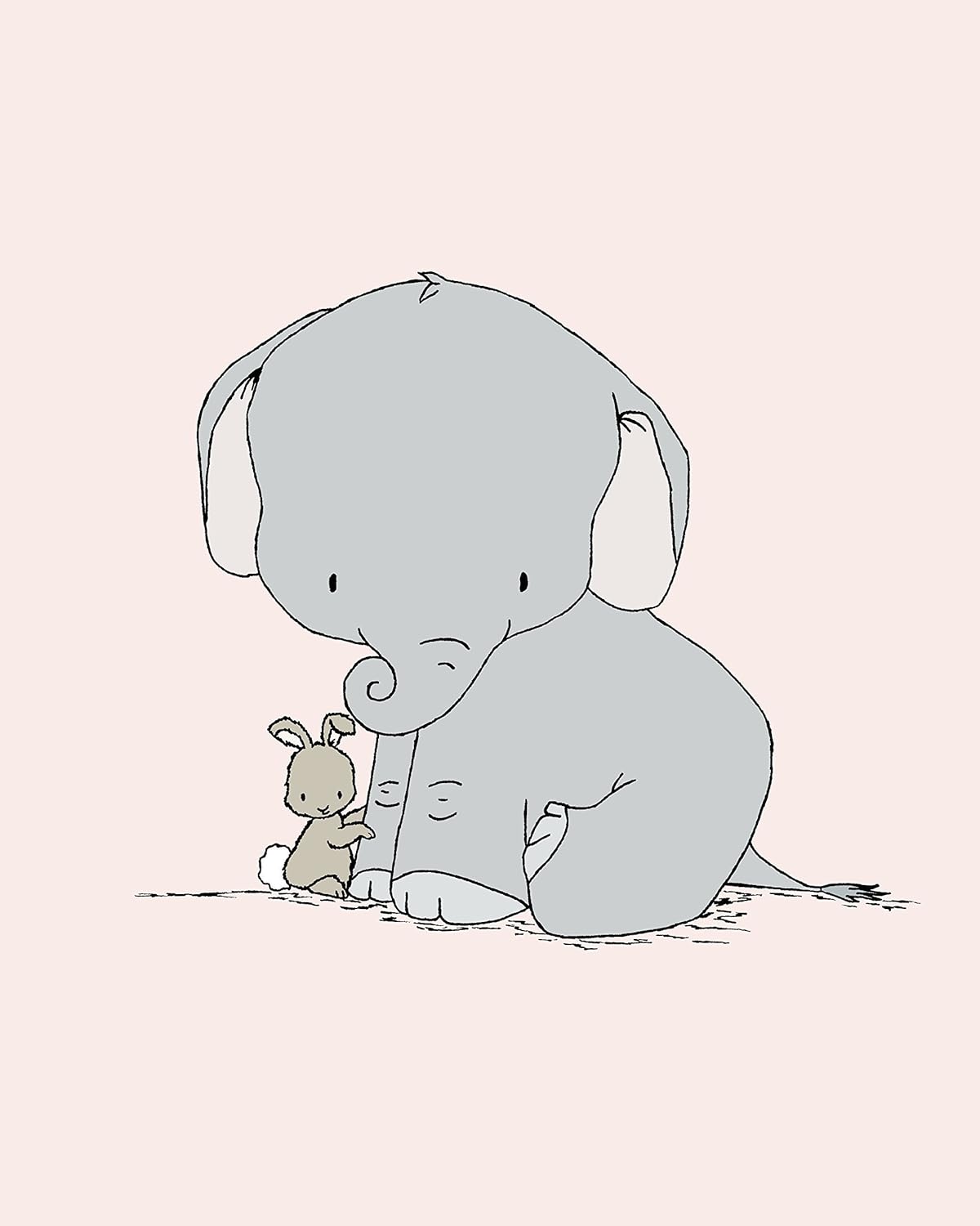 Amazon Com Elephant Nursery Art Elephant And Bunny Little