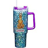 Spoontiques Scooby Doo 40oz Acrylic Travel Mug - Double Wall Acrylic with Sliding Lock Travel Lid and Straw - 11" Tall