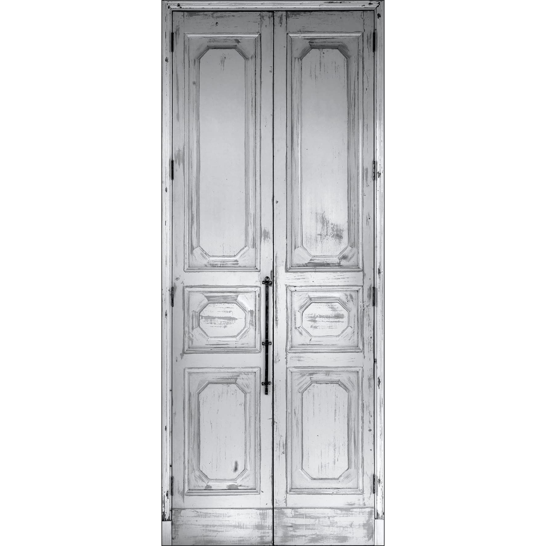 PLAGE Trompe L 'Oeil Door Self-Adhesive Polyvinyl Manor, Wall Art, White, 83 x 0.1 x 204 cm