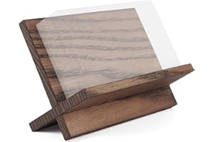 TOROS store Business Card Holder for Desk - Brown Wood Small Cards Holders, Professional Desktop Business Card Stand Display,