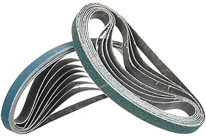 Kozelo 20 Pack Sanding Belt, 3/8 x 13 Inch 40/60/80/120 Grits Zirconia Abrasive Belt Sander Paper Suitable for Belt Sander Me